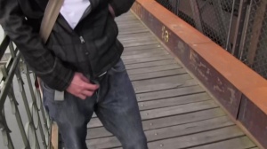 non-professional lad sucks a strangers wang outdoors