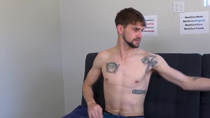 Next Door Casting - Brunette Jerold Benton shows big cock