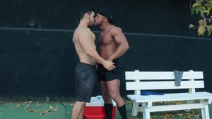 Hot House: Bodybuilder Micah Brandt throat fucking scene